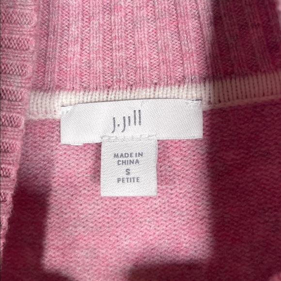 J. JILL WOMENS PINK WHITE TRIM SWEATER SMALL PETITE - Picture 2 of 5